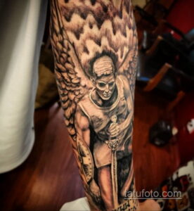 Фото ангел тату на предплечье 25.10.2020 №019 -forearm tattoo- tatufoto.com