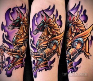 Фото анубис тату на предплечье 25.10.2020 №002 -forearm tattoo- tatufoto.com