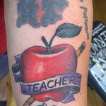 Фото тату для учителя про образование 05.10.2020 №006 -teacher tattoo- tatufoto.com