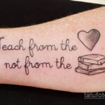 Фото тату для учителя про образование 05.10.2020 №042 -teacher tattoo- tatufoto.com