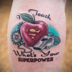 Фото тату для учителя про образование 05.10.2020 №098 -teacher tattoo- tatufoto.com