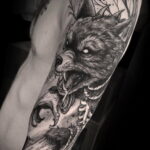 Фото тату с оборотнем 14.10.2020 №027 -werewolf tattoo- tatufoto.com