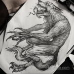 Фото тату с оборотнем 14.10.2020 №028 -werewolf tattoo- tatufoto.com