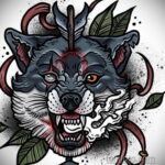 Фото тату с оборотнем 14.10.2020 №040 -werewolf tattoo- tatufoto.com
