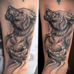 Фото тату с оборотнем 14.10.2020 №043 -werewolf tattoo- tatufoto.com