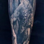 Фото тату с оборотнем 14.10.2020 №047 -werewolf tattoo- tatufoto.com