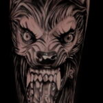 Фото тату с оборотнем 14.10.2020 №049 -werewolf tattoo- tatufoto.com