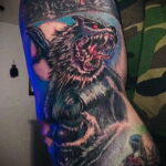 Фото тату с оборотнем 14.10.2020 №055 -werewolf tattoo- tatufoto.com