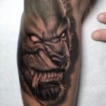 Фото тату с оборотнем 14.10.2020 №058 -werewolf tattoo- tatufoto.com