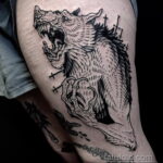 Фото тату с оборотнем 14.10.2020 №068 -werewolf tattoo- tatufoto.com