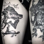 Фото тату с оборотнем 14.10.2020 №077 -werewolf tattoo- tatufoto.com
