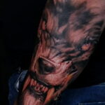 Фото тату с оборотнем 14.10.2020 №078 -werewolf tattoo- tatufoto.com