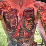 Фото тату с оборотнем 14.10.2020 №087 -werewolf tattoo- tatufoto.com