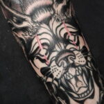 Фото тату с оборотнем 14.10.2020 №093 -werewolf tattoo- tatufoto.com