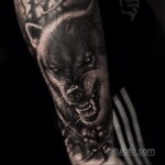 волк тату на предплечье 25.10.2020 №032 -forearm tattoo- tatufoto.com