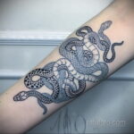 татуировка змеи на предплечье 25.10.2020 №016 -forearm tattoo- tatufoto.com