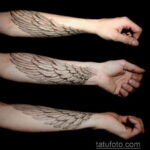 татуировка крыло на предплечье 25.10.2020 №010 -forearm tattoo- tatufoto.com