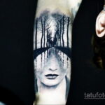 татуировка лес на предплечье 25.10.2020 №014 -forearm tattoo- tatufoto.com