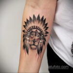 татуировка льва на предплечье 25.10.2020 №035 -forearm tattoo- tatufoto.com
