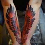 татуировка феникс на предплечье 25.10.2020 №009 -forearm tattoo- tatufoto.com