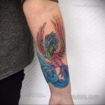 татуировка феникс на предплечье 25.10.2020 №010 -forearm tattoo- tatufoto.com