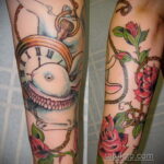 татуировка часов на предплечье 25.10.2020 №025 -forearm tattoo- tatufoto.com