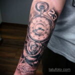 татуировка часов на предплечье 25.10.2020 №040 -forearm tattoo- tatufoto.com