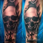 татуировка череп на предплечье 25.10.2020 №024 -forearm tattoo- tatufoto.com