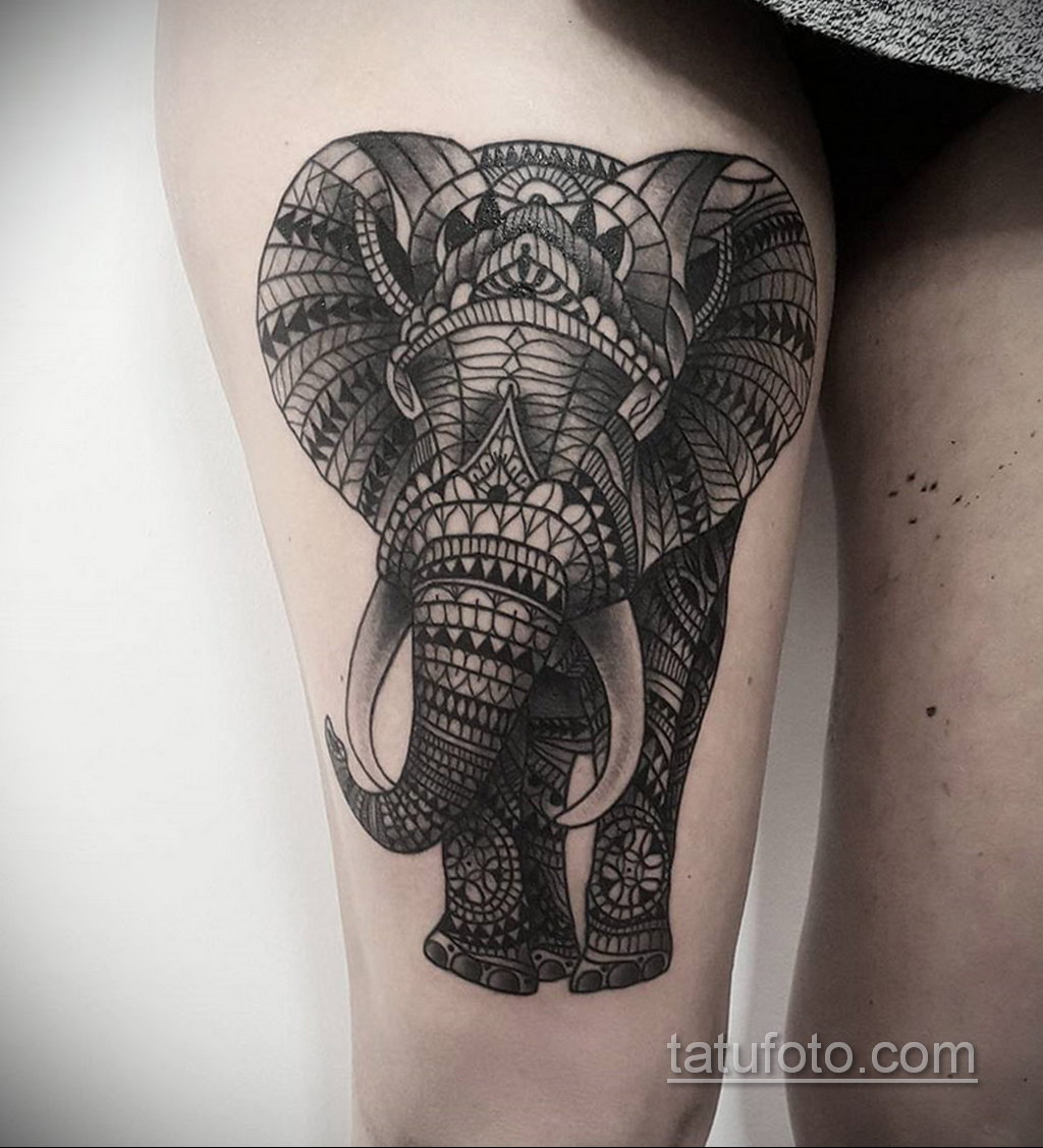 Рисунок женской тату со слоном 30.11.2020 № 099 -Female elephant tattoo- ta...