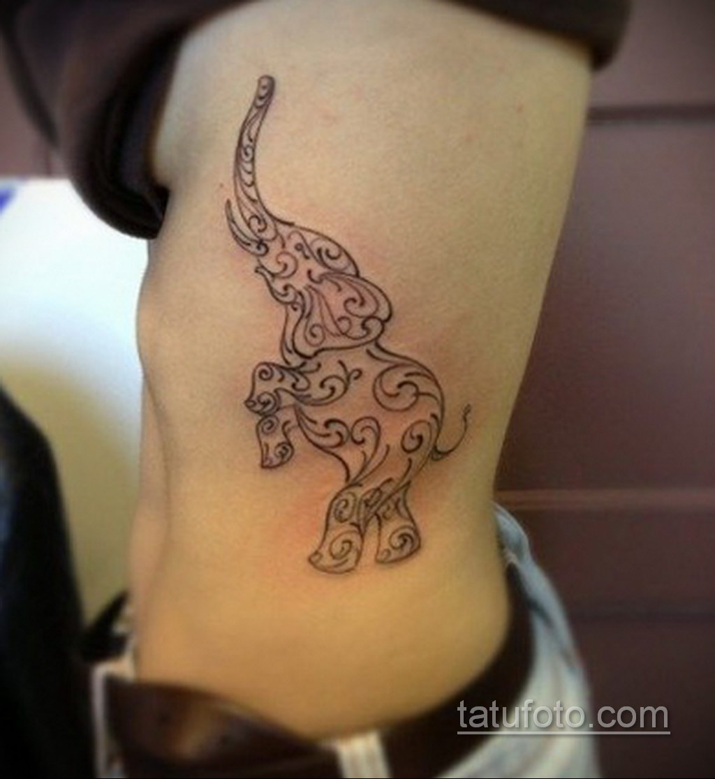 Рисунок тату слон- вариант 30.11.2020 № 146 -elephant tattoo- tatufoto.com....