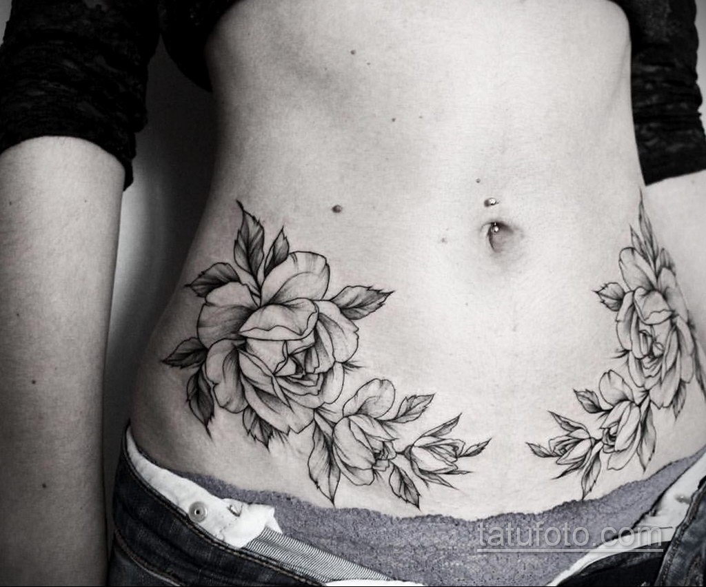 Фото женской тату на животе 16.11.2020 № 143 -Female tattoo on her stomach-...