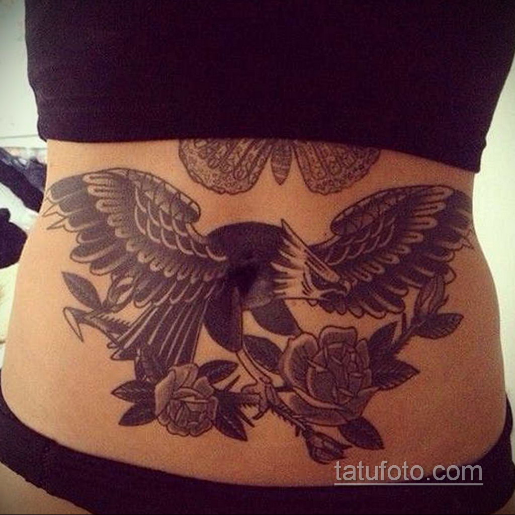 Фото женской тату на животе 16.11.2020 № 149 -Female tattoo on her stomach-...