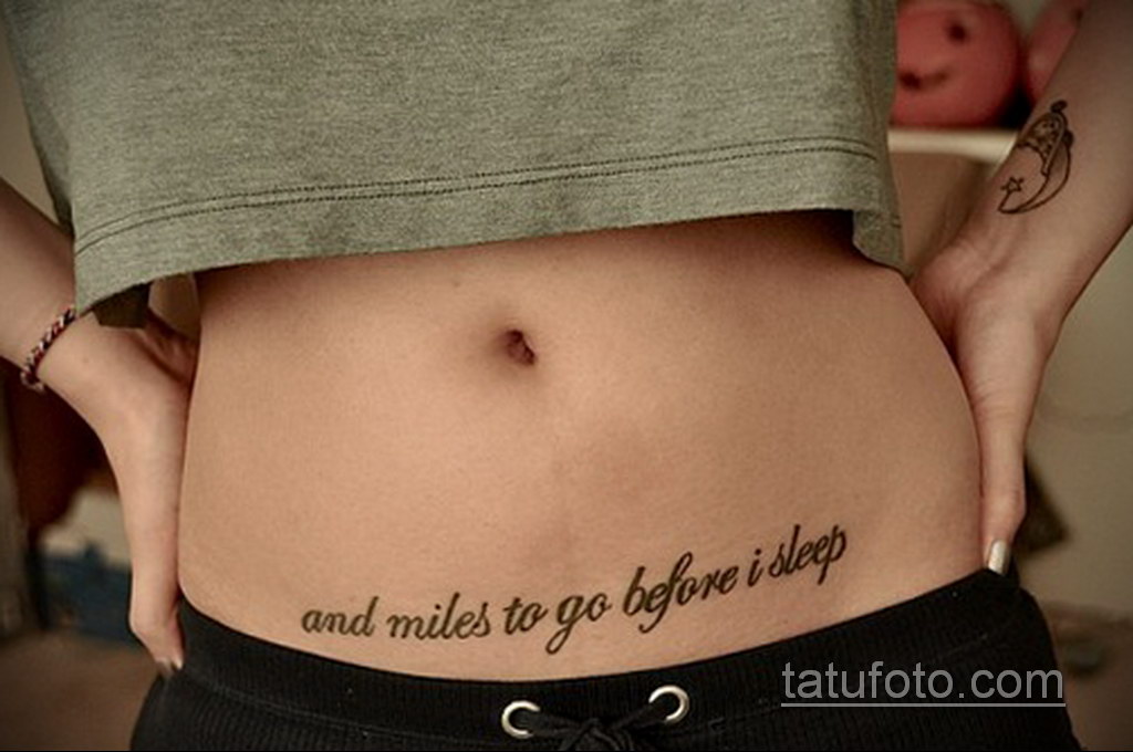 Фото женской тату на животе 16.11.2020 № 167 -Female tattoo on her stomach-...