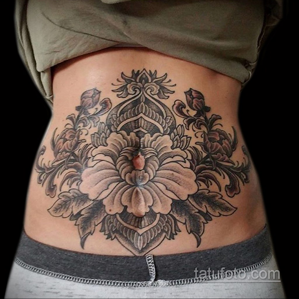 Фото женской тату на животе 16.11.2020 № 186 -Female tattoo on her stomach-...