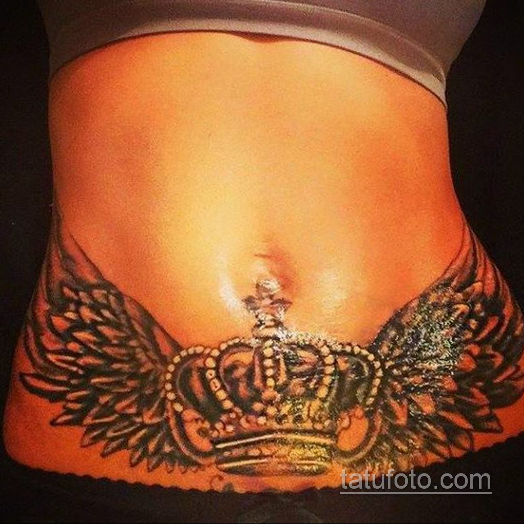Фото женской тату на животе 16.11.2020 № 261 -Female tattoo on her stomach-...