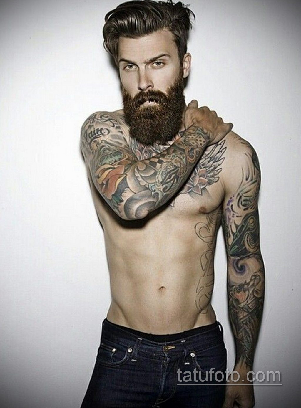 Male models with tattoos and beards