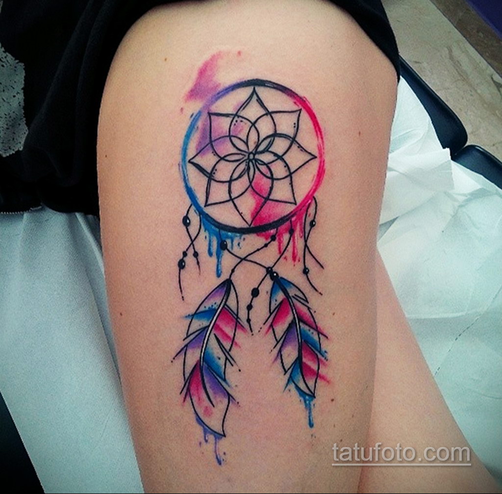 Фото рисунка тату с ловцом снов 22.11.2020 № 471 -Dreamcatcher tattoo- tatu...