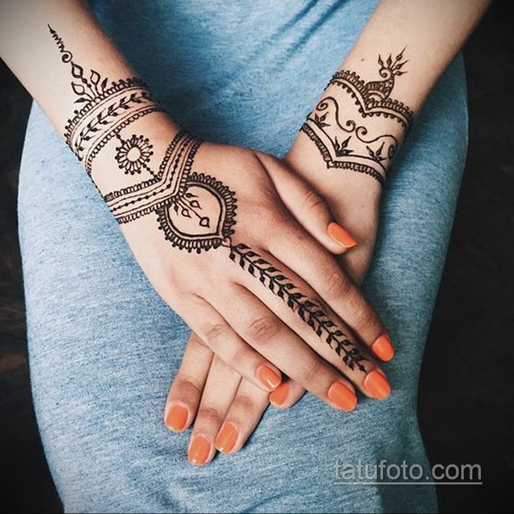 Простой рисунок хной 28.11.2020 №298 -Simple henna drawing- tatufoto.com