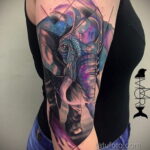 Рисунок женской тату со слоном 30.11.2020 №016 -Female elephant tattoo- tatufoto.com