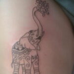 Рисунок женской тату со слоном 30.11.2020 №019 -Female elephant tattoo- tatufoto.com