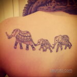 Рисунок женской тату со слоном 30.11.2020 №026 -Female elephant tattoo- tatufoto.com