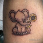 Рисунок женской тату со слоном 30.11.2020 №028 -Female elephant tattoo- tatufoto.com