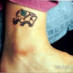 Рисунок женской тату со слоном 30.11.2020 №037 -Female elephant tattoo- tatufoto.com