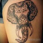 Рисунок женской тату со слоном 30.11.2020 №045 -Female elephant tattoo- tatufoto.com