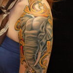 Рисунок женской тату со слоном 30.11.2020 №052 -Female elephant tattoo- tatufoto.com