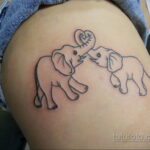 Рисунок женской тату со слоном 30.11.2020 №058 -Female elephant tattoo- tatufoto.com