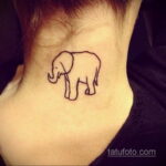 Рисунок женской тату со слоном 30.11.2020 №076 -Female elephant tattoo- tatufoto.com
