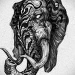 Рисунок интересной тату со слоном 29.11.2020 №003 -elephant tattoo- tatufoto.com