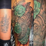 Рисунок интересной тату со слоном 29.11.2020 №040 -elephant tattoo- tatufoto.com