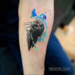 Рисунок тату слон- вариант 30.11.2020 №003 -elephant tattoo- tatufoto.com
